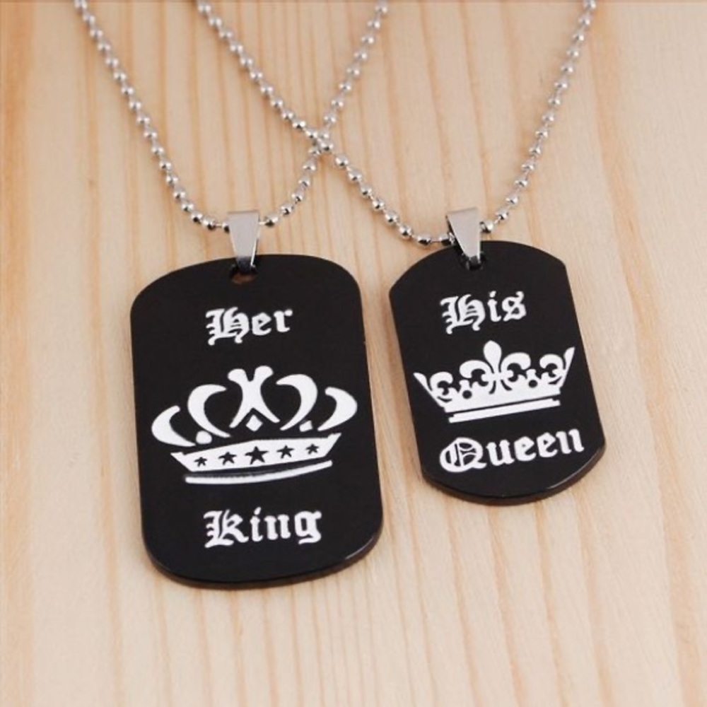New His Queen Her King Necklaces